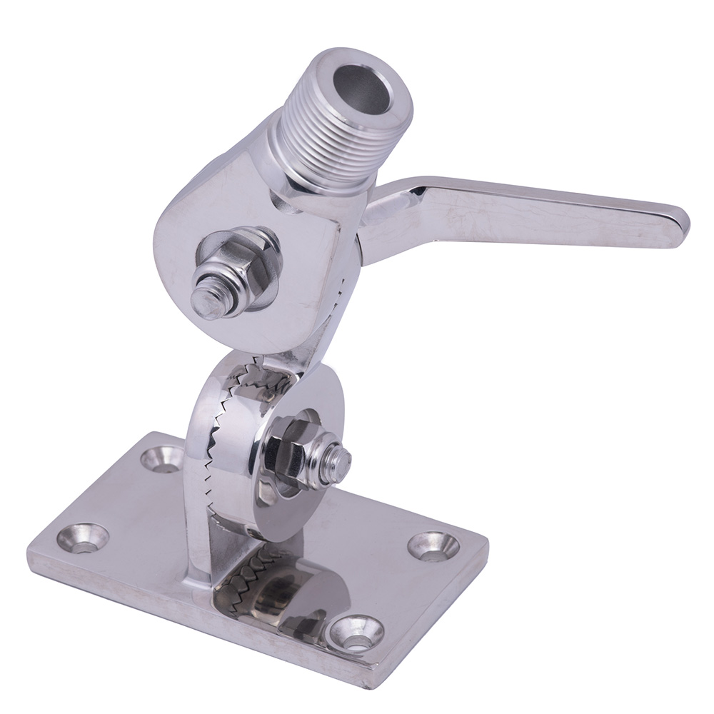 Whitecap Heavy-Duty Ratchet Antenna Mount - 316 Stainless Steel, made by Whitecap - S-1802BC Whitecap Heavy-Duty Ratchet Antenna Mount - 316 Stainless Steel, made by Whitecap - S-1802BC