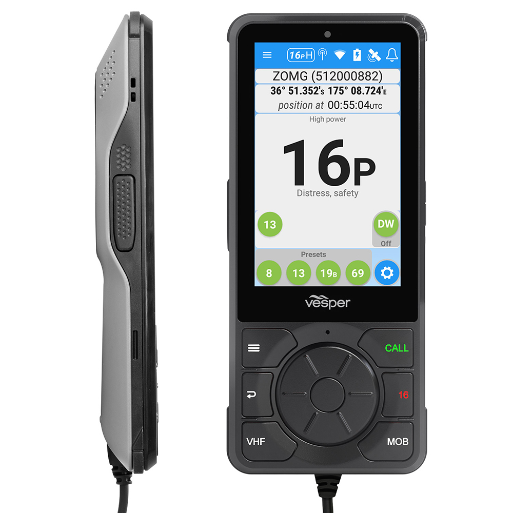 Vesper Cortex H1 Tethered Handset w/Non-Powered Cradle, made by Vesper Marine - 010-02816-00