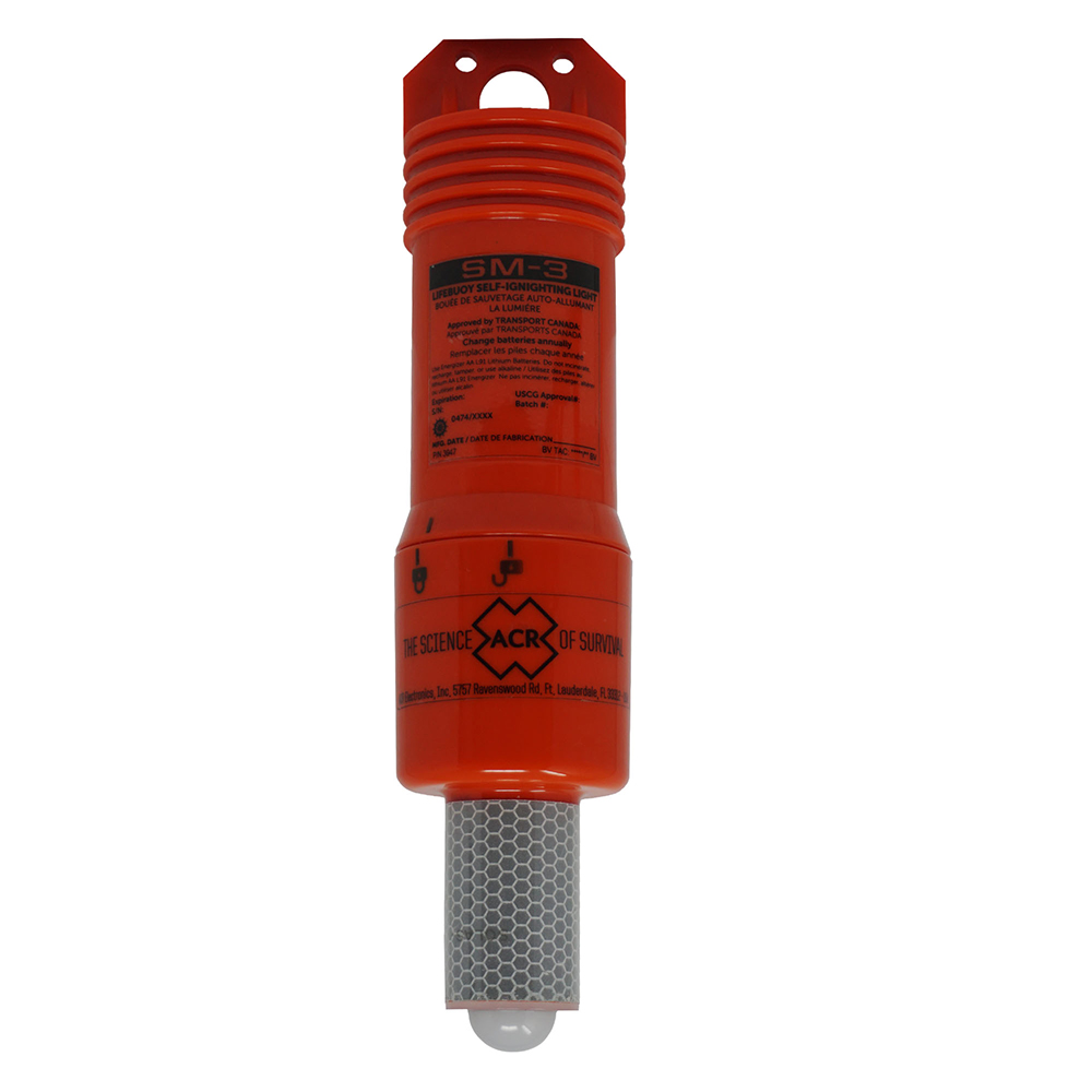 ACR SM-3 SOLAS Lifebuoy Marker Light, made by ACR Electronics - 3947 ACR SM-3 SOLAS Lifebuoy Marker Light, made by ACR Electronics - 3947