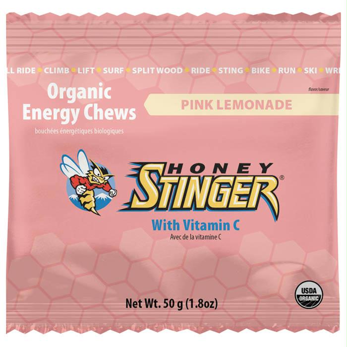 Energy Chew Pink Lemonade, made by Honey Stinger -