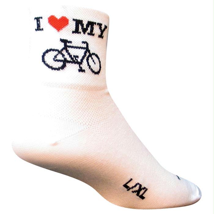 I Heart My Bike White L/Xl, made by Sockguy -