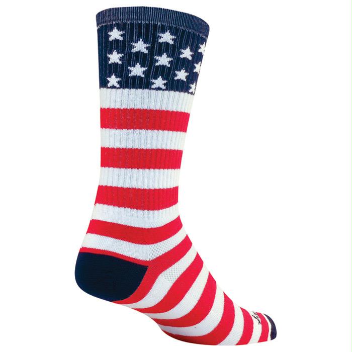 Usa Flag 6" Crew Lg/Xl, made by Sockguy -