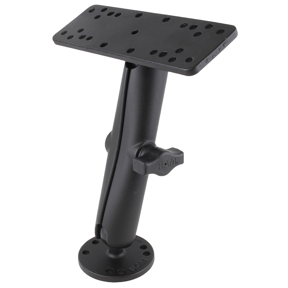 RAM Mount 1" Diameter Ball Mount w/Long Double Socket Arm, 6.25" x 2" Rectangle Base & 2.5" Round Base (AMPS Pattern), made by RAM Mounting Systems - RAM-B-111U-C RAM Mount 1" Diameter Ball Mount w/Long Double Socket Arm, 6.25" x 2" Rectangle Base & 2.5" Round Base (AMPS Pattern), made by RAM Mounting Systems - RAM-B-111U-C