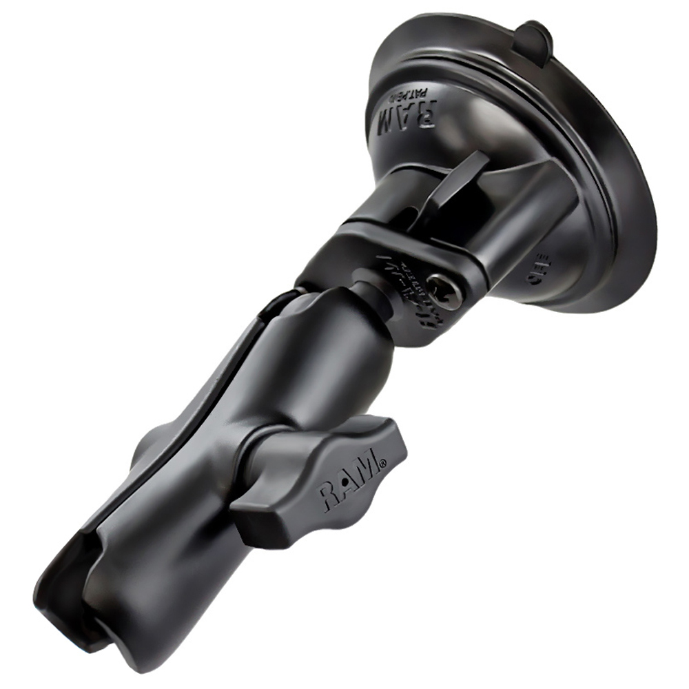 RAM Mount 1" Diameter Ball Standard Length Double Socket Arm w/3.25" Diameter Suction Cup Twist Lock Base, made by RAM Mounting Systems - RAM-B-166-103U RAM Mount 1" Diameter Ball Standard Length Double Socket Arm w/3.25" Diameter Suction Cup Twist Lock Base, made by RAM Mounting Systems - RAM-B-166-103U