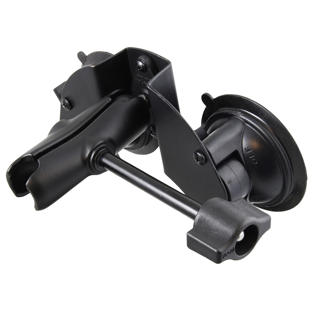 RAM Mount Dual Suction Cup Base w/Medium Length Arm & Retention Knob, made by RAM Mounting Systems - RAM-B-189B-201-ALA1-KRU RAM Mount Dual Suction Cup Base w/Medium Length Arm & Retention Knob, made by RAM Mounting Systems - RAM-B-189B-201-ALA1-KRU