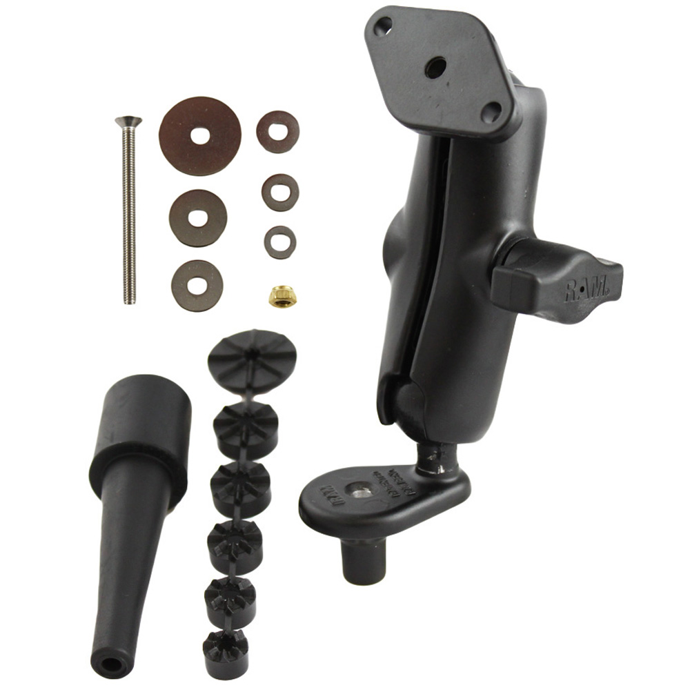 RAM Mount Fork Stem Motorcycle Base w/Double Socket Diamond, made by RAM Mounting Systems - RAM-B-176U RAM Mount Fork Stem Motorcycle Base w/Double Socket Diamond, made by RAM Mounting Systems - RAM-B-176U