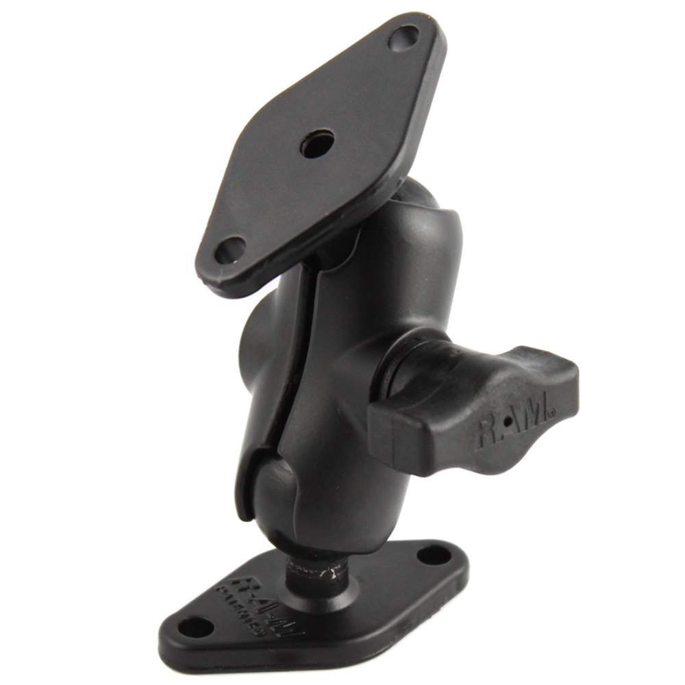 RAM Mount 1" Diameter Ball Mount w/Short Arm & 2 Diamond Bases, made by RAM Mounting Systems - RAM-B-102U-A RAM Mount 1" Diameter Ball Mount w/Short Arm & 2 Diamond Bases, made by RAM Mounting Systems - RAM-B-102U-A