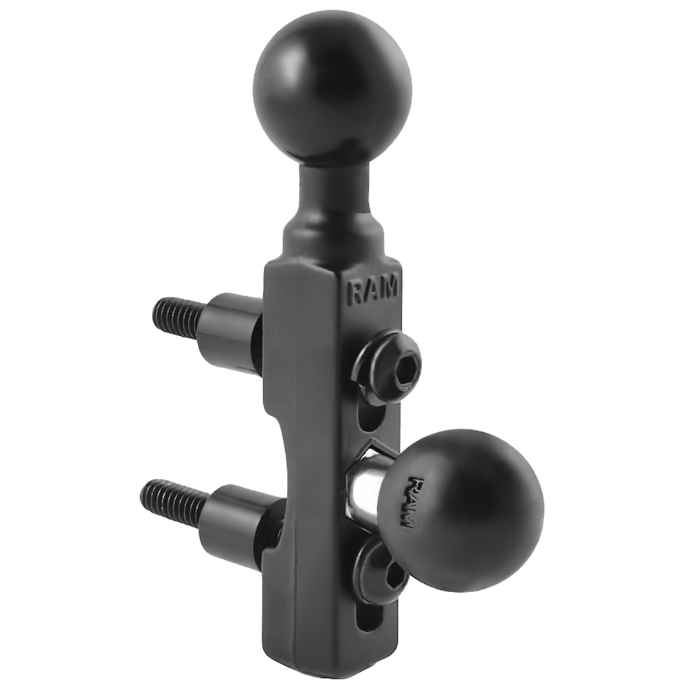 RAM Mount Motorcycle Brake/Clutch Reservoir Base w/2 1" Balls, made by RAM Mounting Systems - RAM-B-309-2U RAM Mount Motorcycle Brake/Clutch Reservoir Base w/2 1" Balls, made by RAM Mounting Systems - RAM-B-309-2U