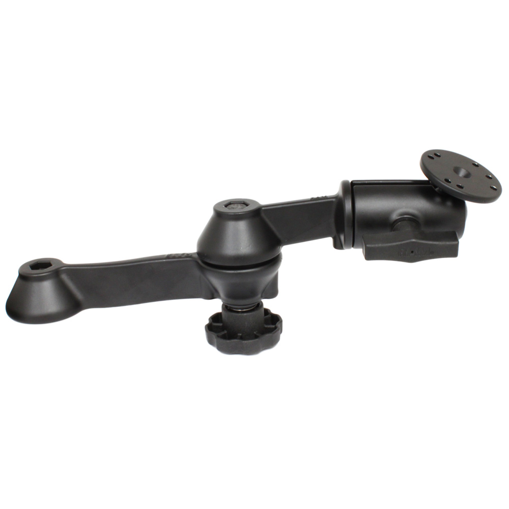 RAM Mount 12" Double Swing Arm w/2.5" Round Base - Powder Coated Marine Grade Aluminum, made by RAM Mounting Systems - RAM-VB-110-1U RAM Mount 12" Double Swing Arm w/2.5" Round Base - Powder Coated Marine Grade Aluminum, made by RAM Mounting Systems - RAM-VB-110-1U