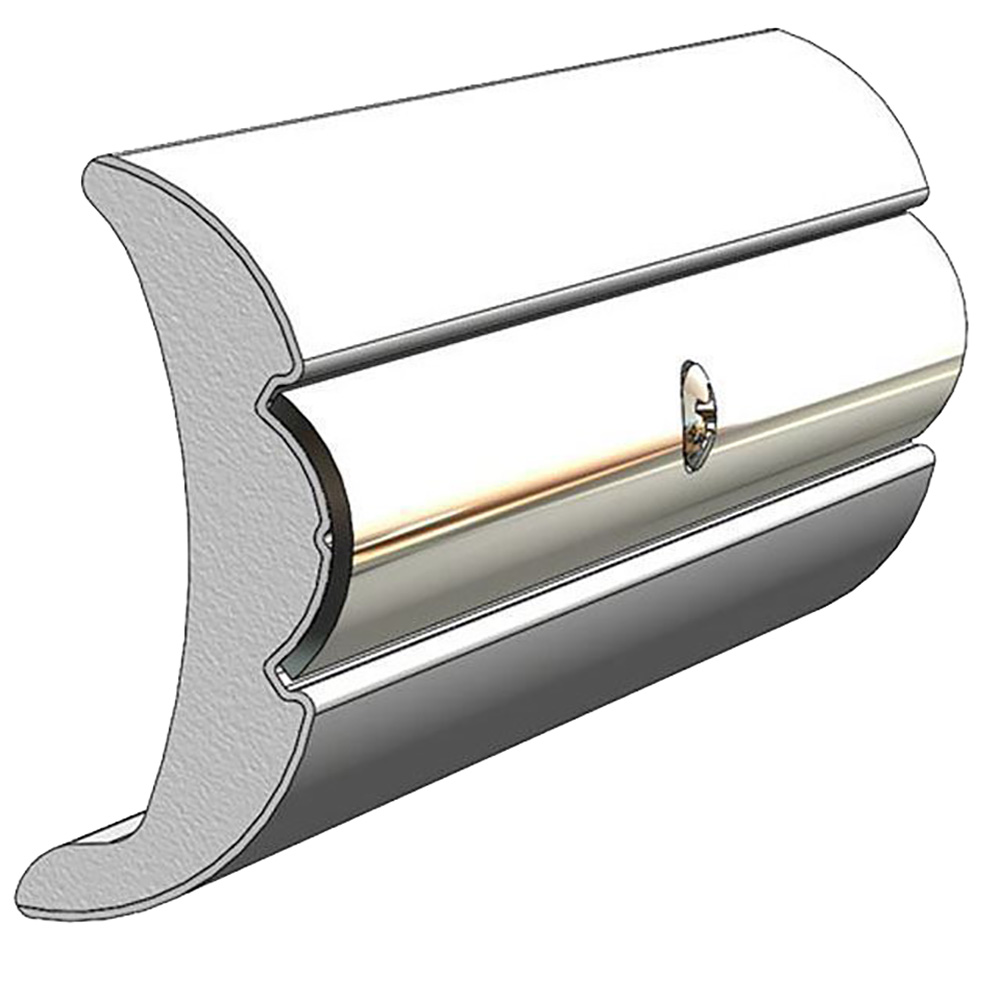 TACO Rigid Vinyl Flex-Core Rub Rail 2" x 7/8" - Frosty White 60', made by TACO Marine - V21-9906WHC60D-1 TACO Rigid Vinyl Flex-Core Rub Rail 2" x 7/8" - Frosty White 60', made by TACO Marine - V21-9906WHC60D-1