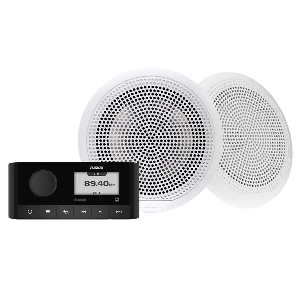 Fusion MS-RA60 & 6.5" EL Sports Speaker Kit - White Speakers, made by Fusion - 010-02405-51 Fusion MS-RA60 & 6.5" EL Sports Speaker Kit - White Speakers, made by Fusion - 010-02405-51