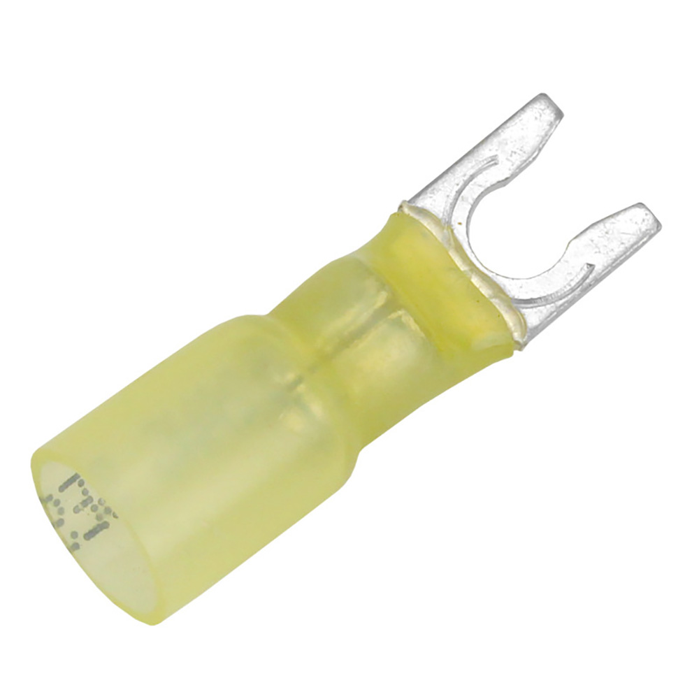 Pacer 12-10 AWG Heat Shrink Spade Terminal - #10 Stud Size - 25 Pack, made by Pacer Group - TE10-10SLF-25 Pacer 12-10 AWG Heat Shrink Spade Terminal - #10 Stud Size - 25 Pack, made by Pacer Group - TE10-10SLF-25