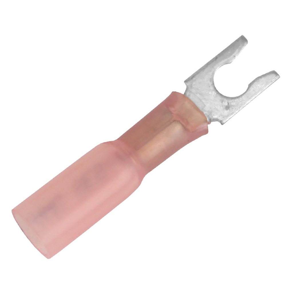 Pacer 22-18 AWG Heat Shrink Spade Terminal - #8 Stud Size - 100 Pack, made by Pacer Group - TE18-8SLF-100 Pacer 22-18 AWG Heat Shrink Spade Terminal - #8 Stud Size - 100 Pack, made by Pacer Group - TE18-8SLF-100