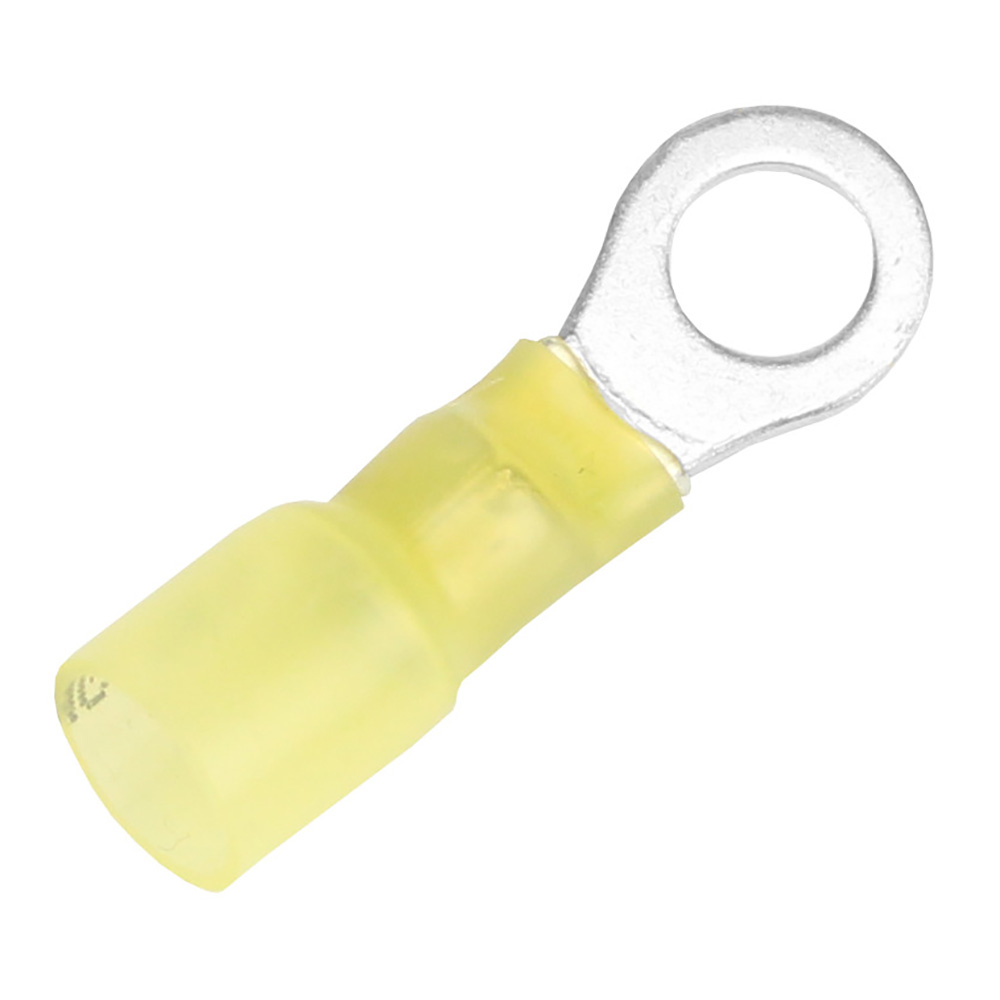 Pacer 12-10 AWG Heat Shrink Ring Terminal - 1/4" Stud Size - 3 Pack, made by Pacer Group - TE10-14R-3