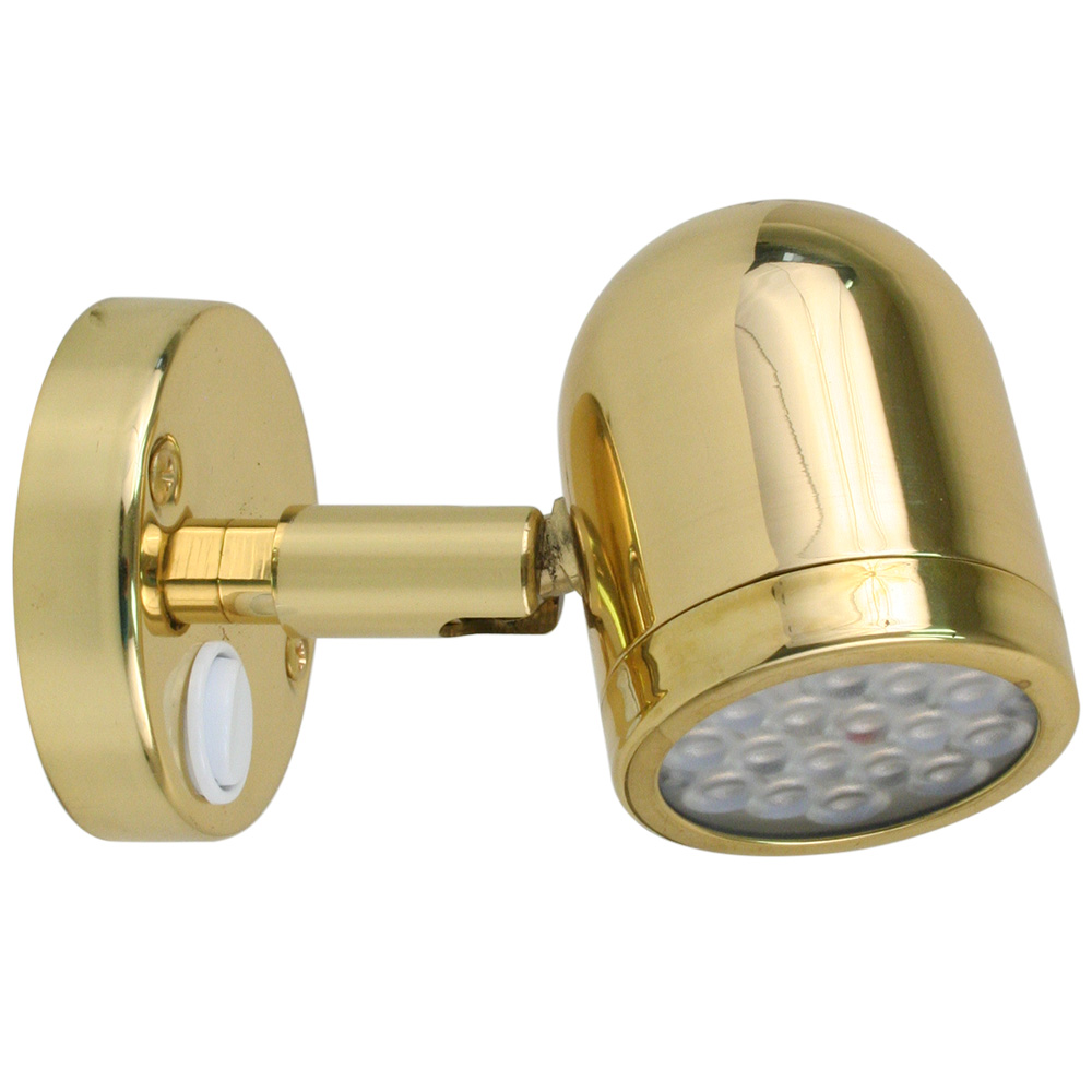 Scandvik LED Brass Reading Light - 10-30V, made by Scandvik - 19052P Scandvik LED Brass Reading Light - 10-30V, made by Scandvik - 19052P