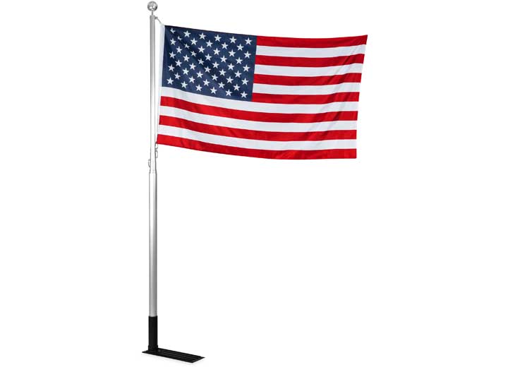 Flagpole Pushbutton 20ft Telescoping W/foot & Us Flag Flagpole Pushbutton 20ft Telescoping W/foot & Us Flag