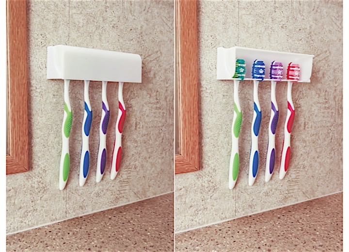 Popatoothbrush 4brush White, made by Camco - 57204