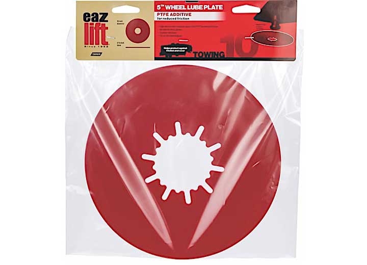 10in Premium Fifth Wheel Lube Plate Red W/ptfe (e/f), made by Camco - 44668