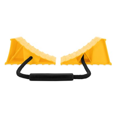 Wheel Chock Double W/rope Yellow (e/f), made by Camco - 44470 Wheel Chock Double W/rope Yellow (e/f), made by Camco - 44470