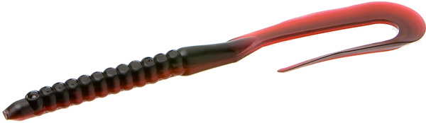 Zoom 6" U-tale Worm 20bg-red Shad, made by Zoom Baits - 001-29