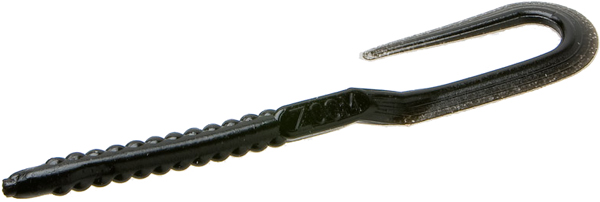 Zoom 6" U-tale Worm 20bg-black, made by Zoom Baits - 001-38