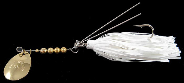 Hildebrandt Snagless Sally 1/2 Gold/wht, made by Hildebrandt Baits - 4.5SSG-WH