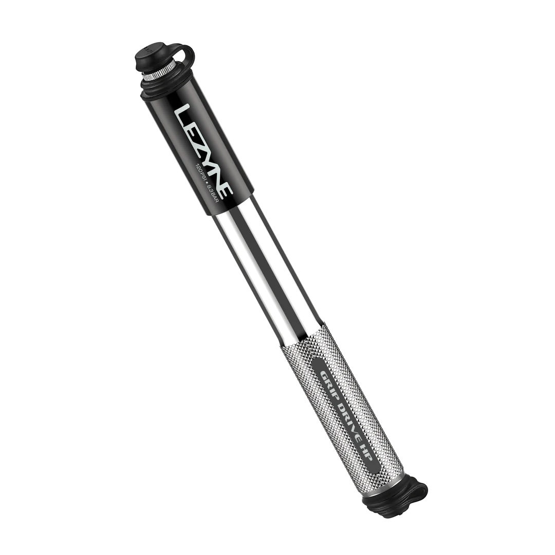 Lezyne Grip Drive HP Hand Pump, Silver Medium, made by Lezyne - Lezyne Grip Drive HP Hand Pump, Silver Medium, made by Lezyne -