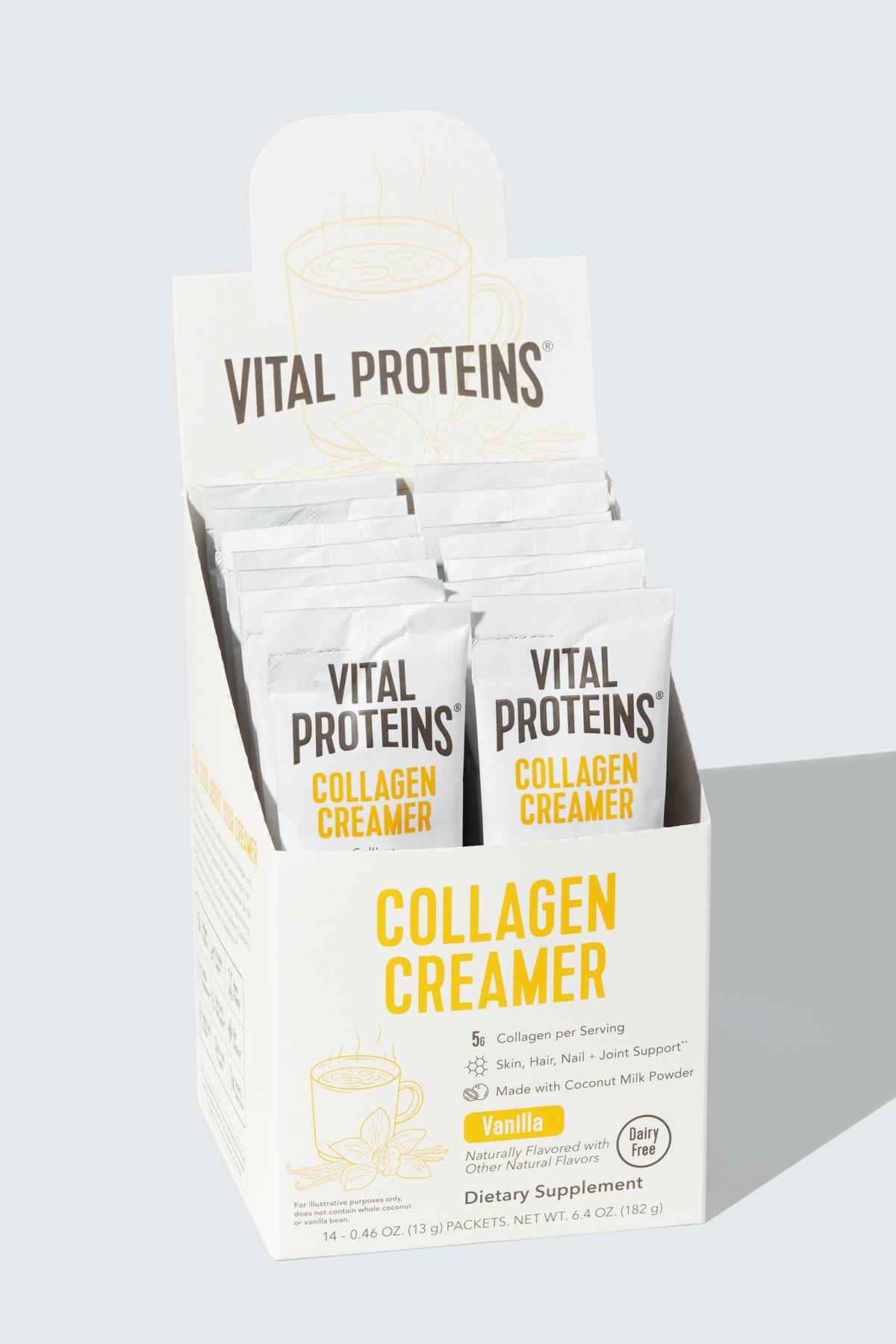 Vital Proteins Collagen Creamer Vanilla Stick Pack Box 14ct, made by Vital Proteins -