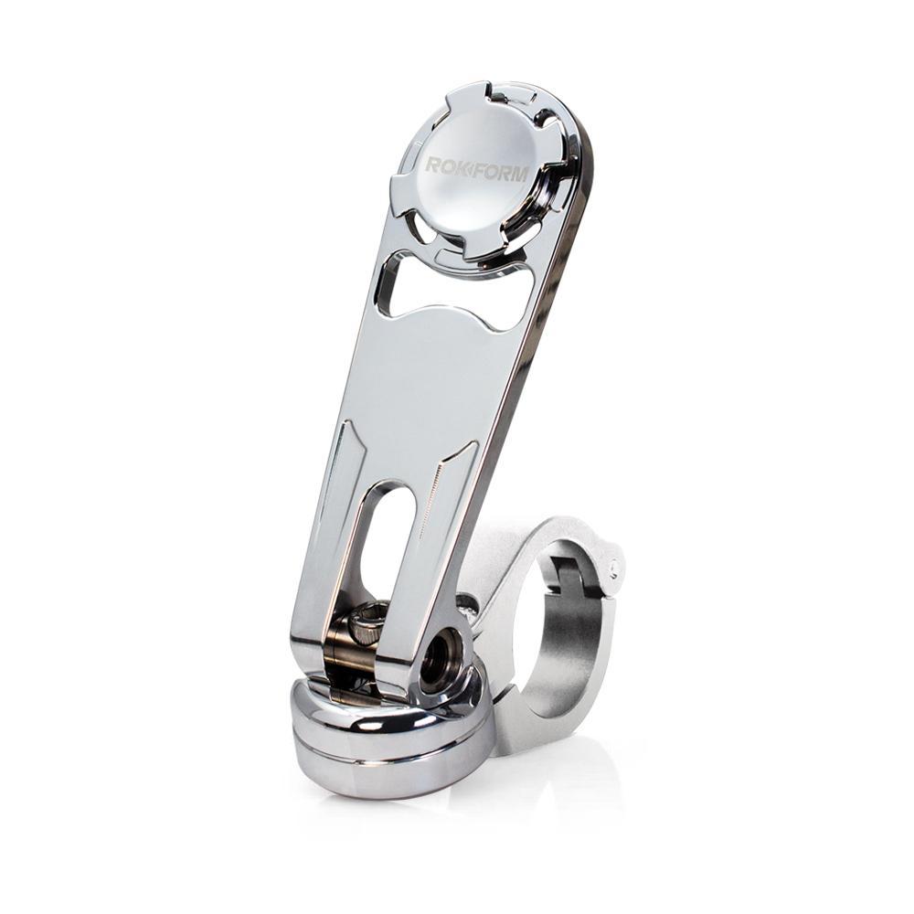 Rokform Motorcycle Handlebar Mounts Polished Aluminum, made by Rokform -