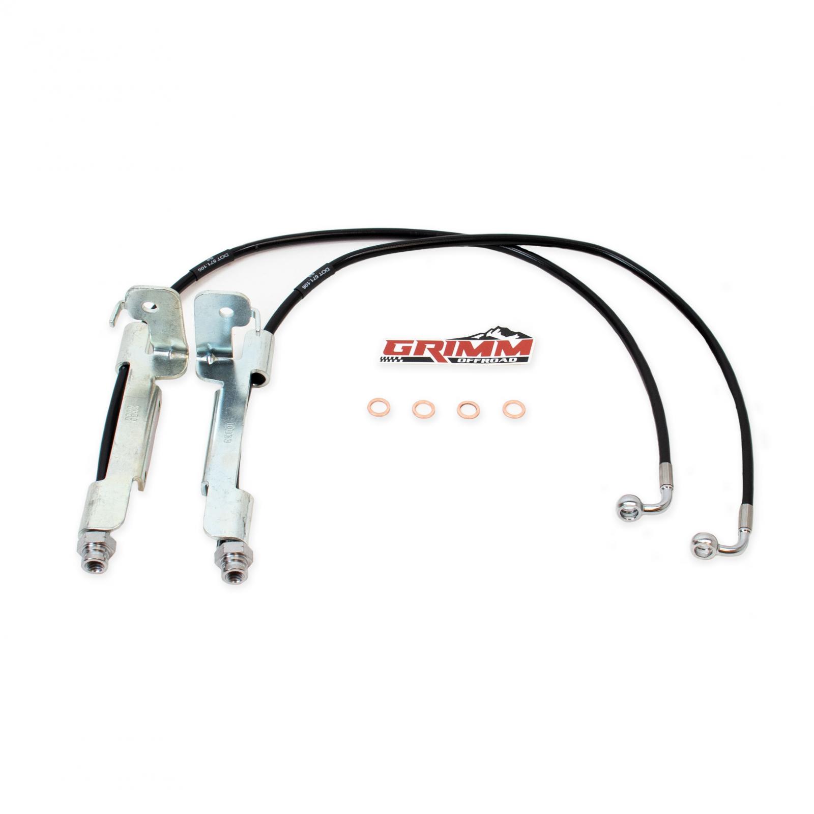 Jeep JL Rear Brake Line Kit Black Grimm Offroad, made by Grimm Offroad - GOR10052 Jeep JL Rear Brake Line Kit Black Grimm Offroad, made by Grimm Offroad - GOR10052