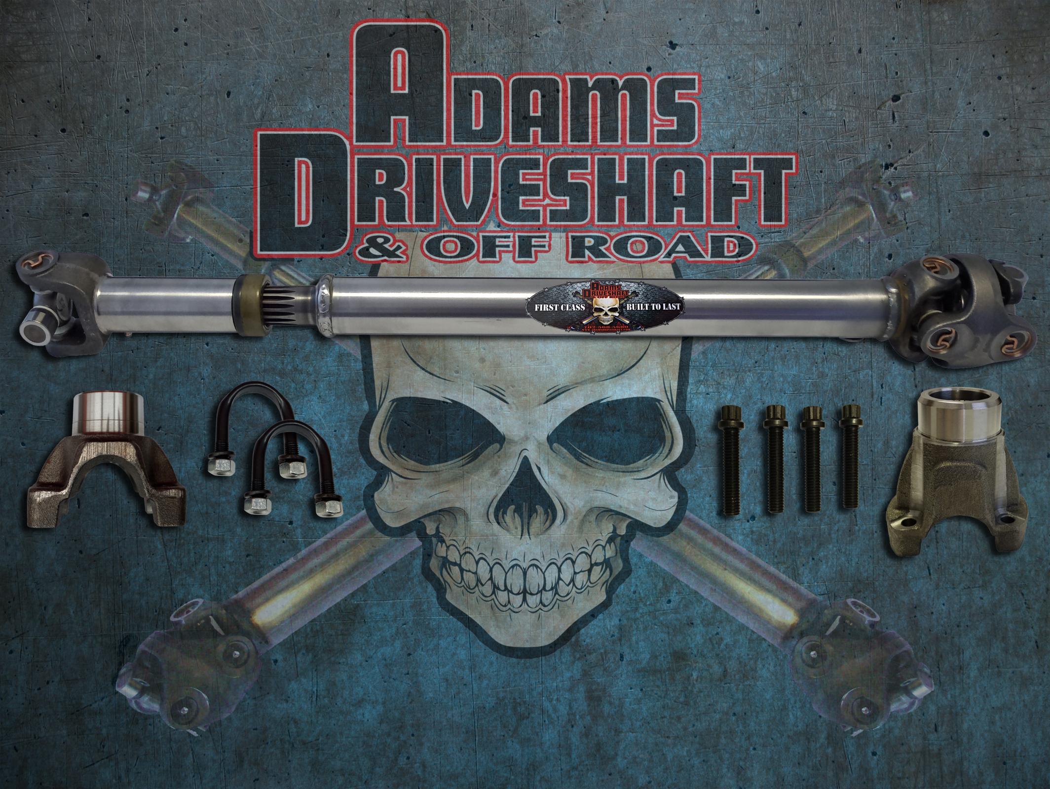 Adams Driveshaft JK Front 1310 CV Driveshaft Solid U-Joints With Pinion Yoke Extreme Duty Series, made by Adams Driveshaft - Adams Driveshaft JK Front 1310 CV Driveshaft Solid U-Joints With Pinion Yoke Extreme Duty Series, made by Adams Driveshaft -
