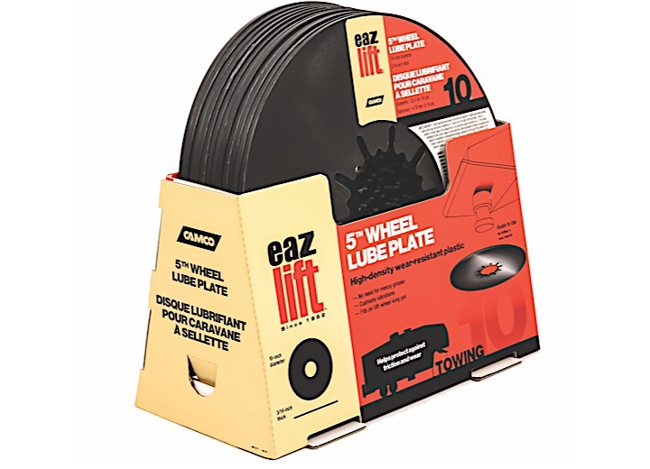 10in 5th Wheel Lube Plate Bilingual Pdq, made by Camco - 44665 10in 5th Wheel Lube Plate Bilingual Pdq, made by Camco - 44665