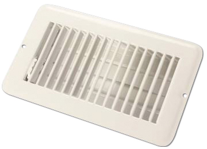 4in X 8in Floor Register Dampered Metal White, made by JR PRODUCTS - 02-28965