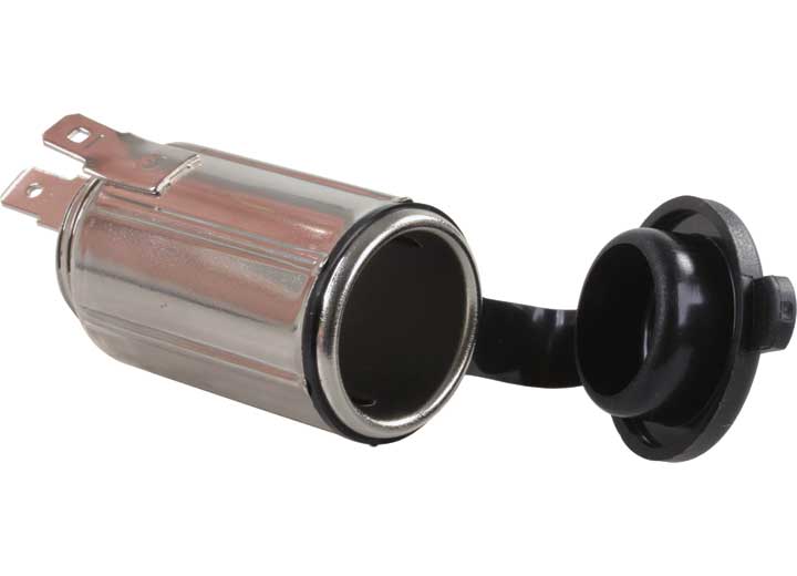 12v Charging Outlet W/cap Metal, made by JR PRODUCTS - 15125