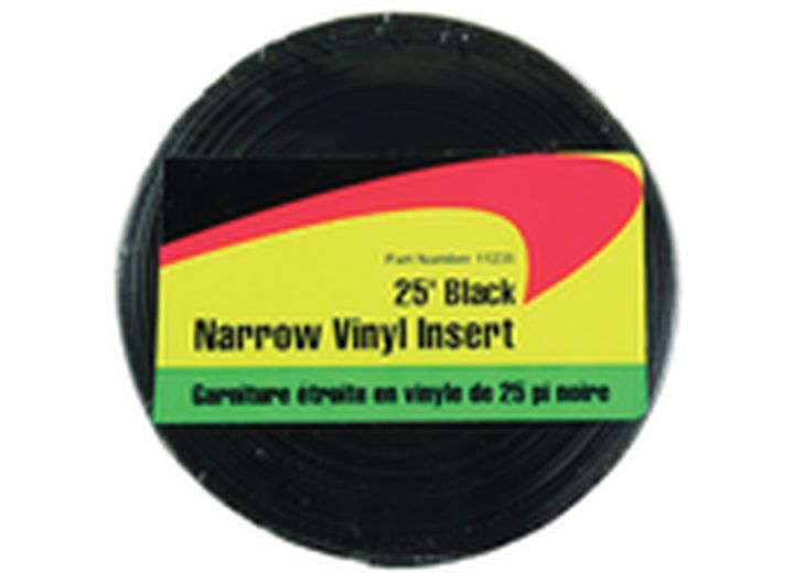 25ft Narrow Vinyl Insert Black, made by JR PRODUCTS - 11235