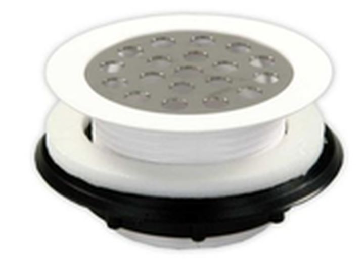 Plastic Shower Strainer W/shower Grid White, made by JR PRODUCTS - 95155 Plastic Shower Strainer W/shower Grid White, made by JR PRODUCTS - 95155