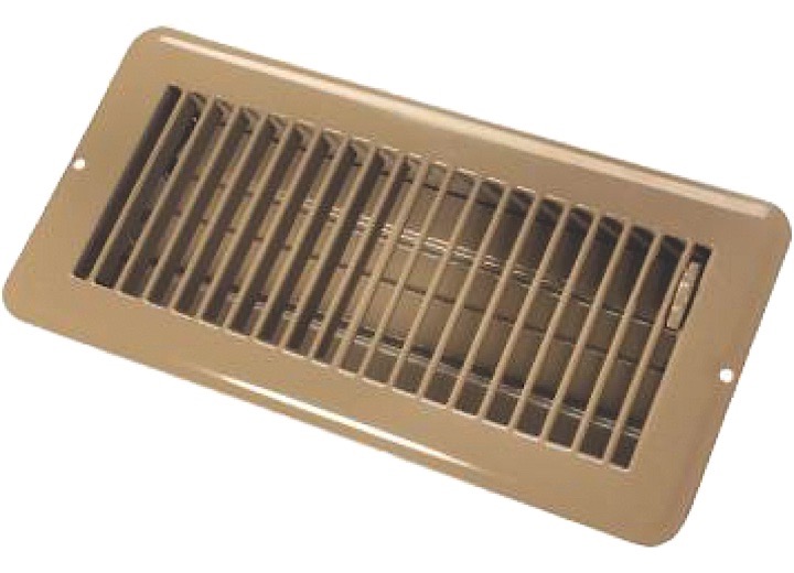 4in X 10in Floor Register Dampered Metal Brown, made by JR PRODUCTS - 02-29015