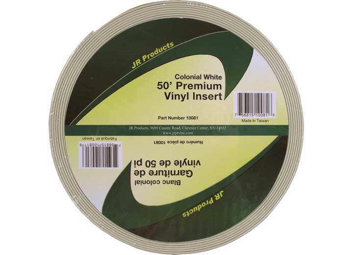 50ft Premium Vinyl Insert Colonial White, made by JR PRODUCTS - 10081