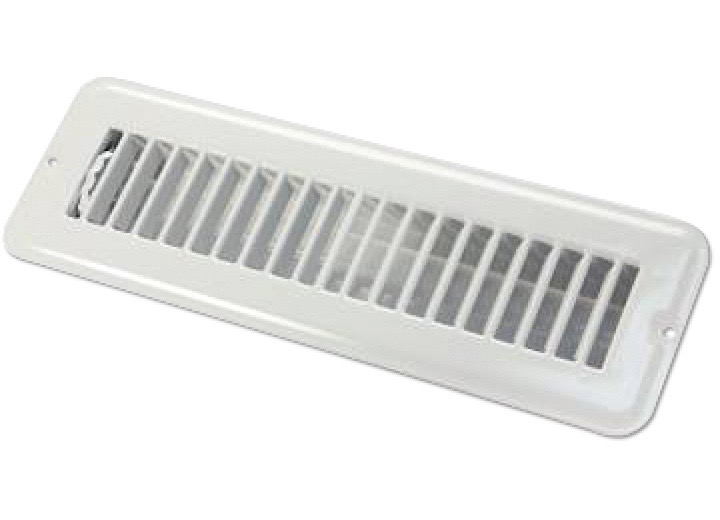 2in X 10in Floor Register Dampered Metal White, made by JR PRODUCTS - 02-28905
