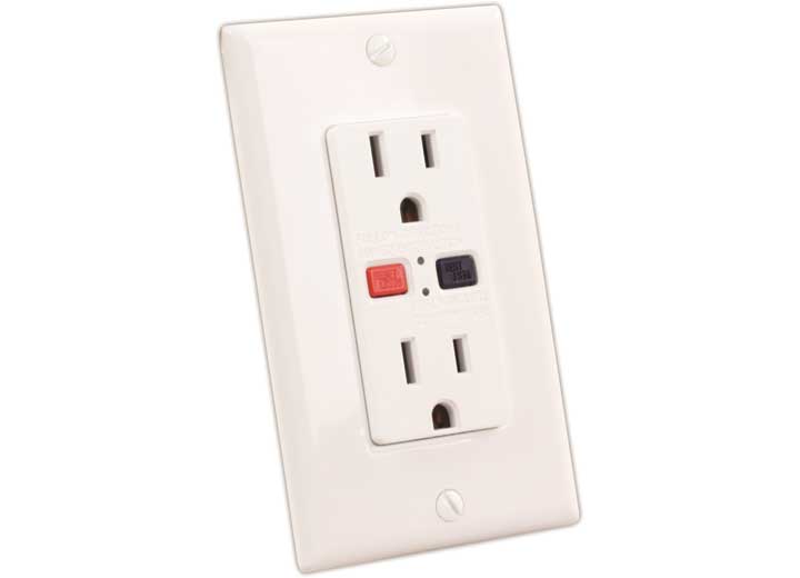 120v/15 Amp Gfci Electrical Outlet White, made by JR PRODUCTS - 15005 120v/15 Amp Gfci Electrical Outlet White, made by JR PRODUCTS - 15005