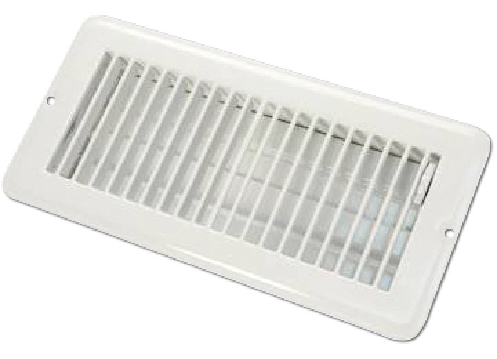 4in X 10in Floor Register Dampered Metal White, made by JR PRODUCTS - 02-29005