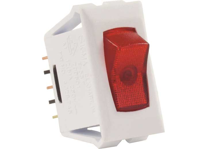 Illuminated 12v On/off Switch Red/white, made by JR PRODUCTS - 12505 Illuminated 12v On/off Switch Red/white, made by JR PRODUCTS - 12505