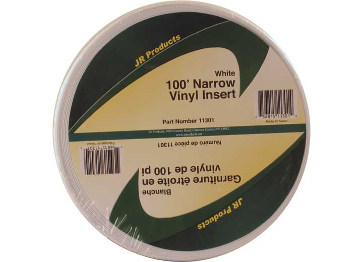 100ft Narrow Vinyl Insert White, made by JR PRODUCTS - 11301 100ft Narrow Vinyl Insert White, made by JR PRODUCTS - 11301