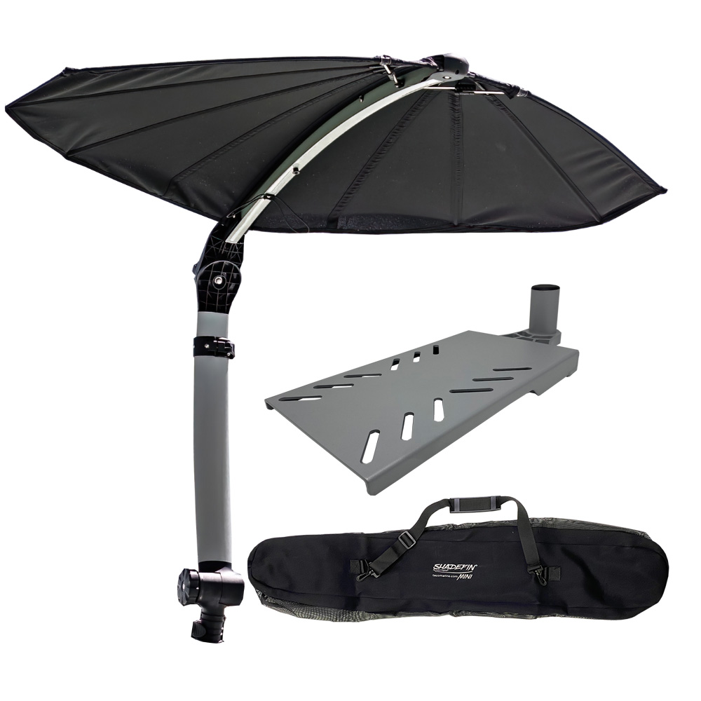 TACO ShadeFin Mini w/Black Fabric - Bag & Swivel Seat Mount Kit, made by TACO Marine - T10-4000-4 TACO ShadeFin Mini w/Black Fabric - Bag & Swivel Seat Mount Kit, made by TACO Marine - T10-4000-4