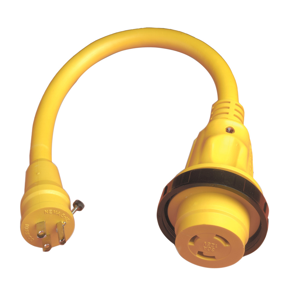 Marinco Pigtail Adapter Plus - 30A Female To 15A Male - 104SPP, made by Marinco - 104SPP Marinco Pigtail Adapter Plus - 30A Female To 15A Male - 104SPP, made by Marinco - 104SPP