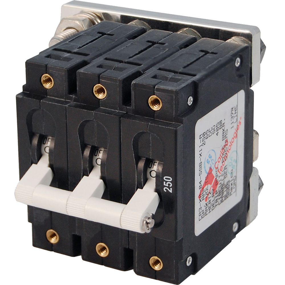 Blue Sea 7270 250A C-Series Triple Pole Toggle DC Circuit Breaker - 7270, made by Blue Sea Systems - 7270