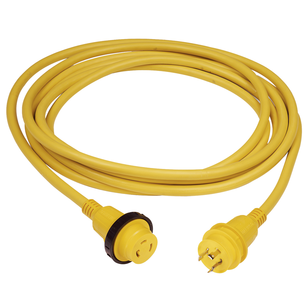 Marinco 30A 25' Molded Cordset - 125V - Yellow - 199117, made by Marinco - 199117 Marinco 30A 25' Molded Cordset - 125V - Yellow - 199117, made by Marinco - 199117