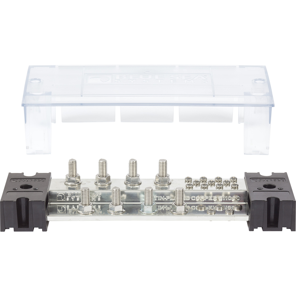 Blue Sea PowerBar 1000 - 8 3/8" Terminal Studs w/Cover - 1990, made by Blue Sea Systems - 1990 Blue Sea PowerBar 1000 - 8 3/8" Terminal Studs w/Cover - 1990, made by Blue Sea Systems - 1990