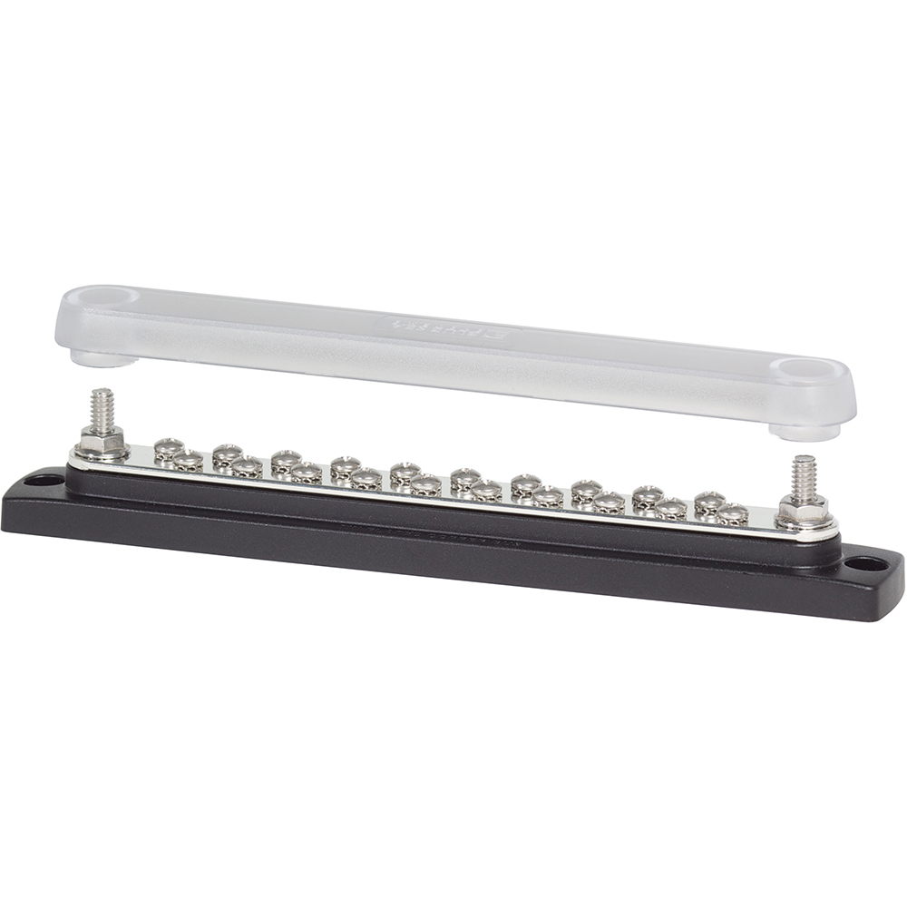 Blue Sea 2312, 150 Ampere Common Busbar 20 x 8-32 Screw Terminal with Cover - 2312, made by Blue Sea Systems - 2312 Blue Sea 2312, 150 Ampere Common Busbar 20 x 8-32 Screw Terminal with Cover - 2312, made by Blue Sea Systems - 2312