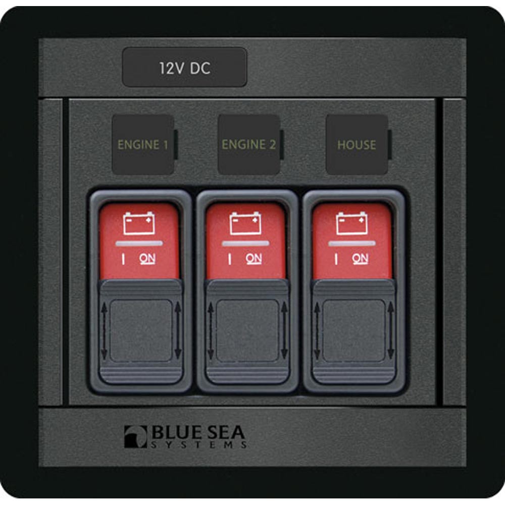 Blue Sea 1148 Remote Control Panel w/(3) 2145 Remote Control Contura Switch - 1148, made by Blue Sea Systems - 1148 Blue Sea 1148 Remote Control Panel w/(3) 2145 Remote Control Contura Switch - 1148, made by Blue Sea Systems - 1148
